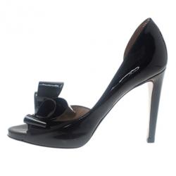 مملوكة مسبقًا Valentino Black Patent Bow D'orsay Pumps size 37