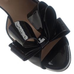 مملوكة مسبقًا Valentino Black Patent Bow D'orsay Pumps size 37