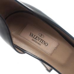 مملوكة مسبقًا Valentino Black Patent Bow D'orsay Pumps size 37