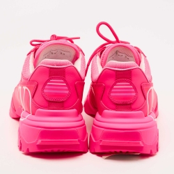 Pre Owned Valentino Pink Leather and Mesh Climbers Sneakers Size 38