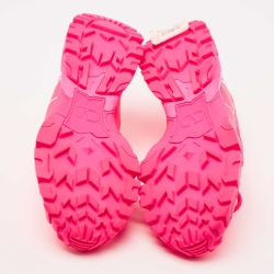 Pre Owned Valentino Pink Leather and Mesh Climbers Sneakers Size 38