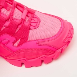 Pre Owned Valentino Pink Leather and Mesh Climbers Sneakers Size 38