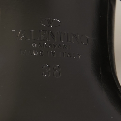 Pre Owned Valentino Black Leather Roman Stud Ankle Cuff Pointed Toe Pumps Size 38