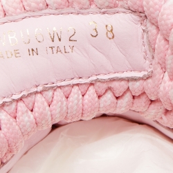 Pre Owned Valentino Pink/White Woven Fabric Low Top Sneakers Size 38