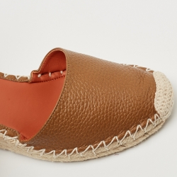 Pre Owned Valentino Brown Leather Rockstud Wedge Ankle Strap Sandals Size 37