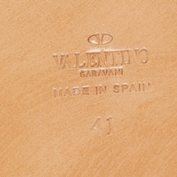 Pre Owned Valentino Black Suede Bow Espadrille Flat Slides Size 41