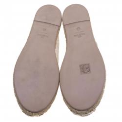 Pre Owned Valentino White Lace Espadrille Flats Size 40