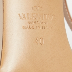 Pre Owned Valentino Dusty Pink Leather VLogo Slingback Pumps Size 40