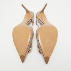 Pre Owned Valentino Dusty Pink Leather VLogo Slingback Pumps Size 40