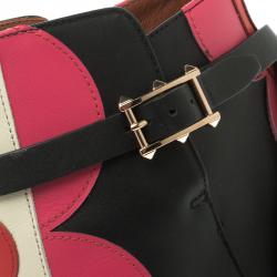 Pre Owned Valentino Multicolor Leather Polka Dot Ankle Boots Size 37