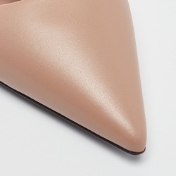 Pre Owned Valentino Dusty Pink Leather Roman Stud Ankle Strap Flats Size 39