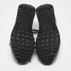 Pre Owned Valentino Green Mesh and Leather Rockrunner Sneakers Size 39