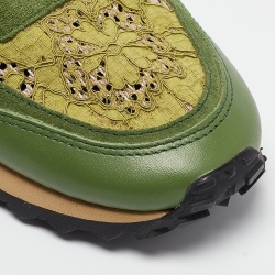 Pre Owned Valentino Green Mesh and Leather Rockrunner Sneakers Size 39