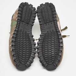 Pre Owned Valentino Multicolor Suede and Satin Rockrunner Low Top Sneakers Size 38.5