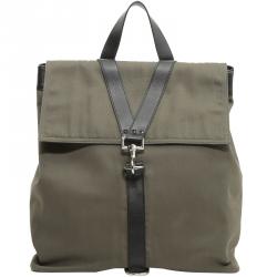 Valentino Army Green/Nero Canvas V Sign Backpack