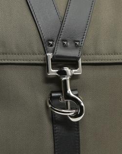 Valentino Army Green/Nero Canvas V Sign Backpack