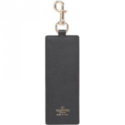 Valentino Black Leather VLTN Bag Charm