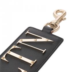 Valentino Black Leather VLTN Bag Charm