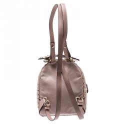 Valentino Dusty Rose Pink Quilted Nylon Mini Rockstud Spike Backpack