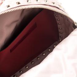 Valentino Dusty Rose Pink Quilted Nylon Mini Rockstud Spike Backpack