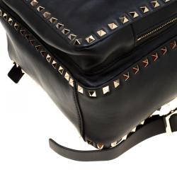 Valentino Black Leather Rockstud Backpack