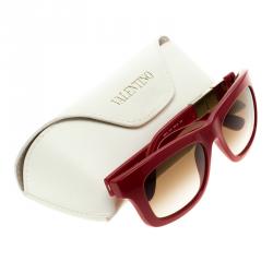 Pre Owned Valentino Red V691S Rockstuds Cat Eye Sunglasses