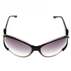 Pre Owned نظارة شمسية فالنتينو مستديرة مزخرفة كريستال 5628/S رمادية