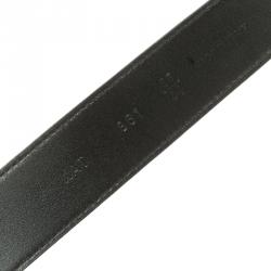 مملوكة مسبقًا Valentino Black Python Crystal Embellished Platino Buckle Belt 85cm