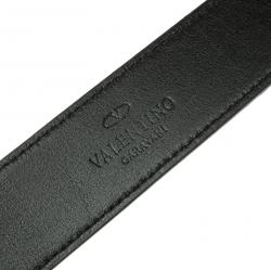 مملوكة مسبقًا Valentino Black Python Crystal Embellished Platino Buckle Belt 85cm