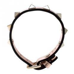 Pre Owned سوار فالنتينو رفيع لون ذهبي جلد ميتالك روكستد