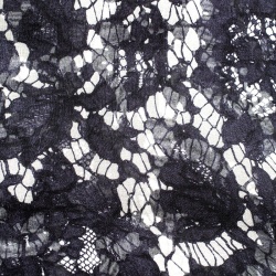 Pre Owned Valentino Monochrome Floral Lace Print Silk Stole