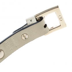Pre Owned Valentino Rockstud Cream Leather Gold Tone Bracelet