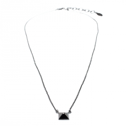 Pre Owned Valentino Black Tone Rockstud Pendant Necklace