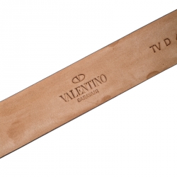 Valentino Dark Peach Patent Leather Platino Belt 85CM