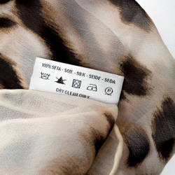 Pre Owned Valentino Brown Leopard Print Silk Chiffon Stole 