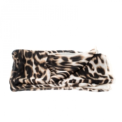 Pre Owned Valentino Brown Leopard Print Silk Chiffon Stole 