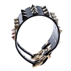 Pre Owned سوار فالنتينو أسورة مرصعة روكستد مطاط أسود 