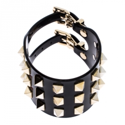 Pre Owned سوار فالنتينو أسورة مرصعة روكستد مطاط أسود 