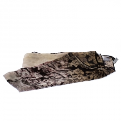 Pre Owned Valentino Multicolor Dégradé Floral Lace Print Silk Scarf