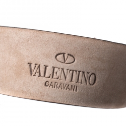 Pre Owned Valentino Red Python Logo Platino Belt Size 75CM