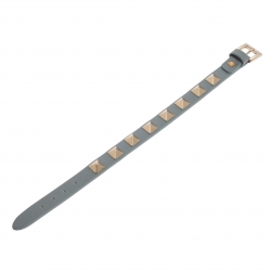 Pre Owned Valentino Light Blue Leather Rockstud Bracelet