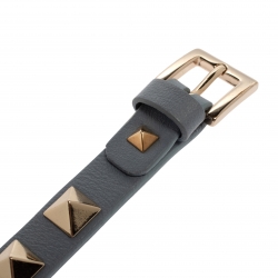 Pre Owned Valentino Light Blue Leather Rockstud Bracelet