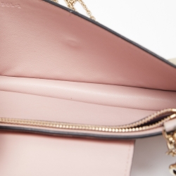 Valentino Light Pink Leather Rockstud Flap Phone Case with Chain