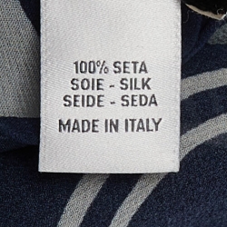 مملوكة مسبقًا Valentino Dark Blue Logo Print Silk Stole