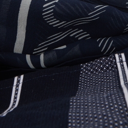 مملوكة مسبقًا Valentino Dark Blue Logo Print Silk Stole