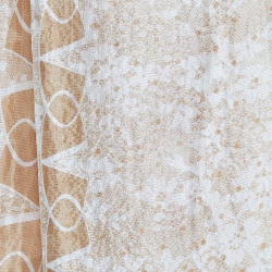 Pre Owned Valentino Beige Floral Lace Print Silk Stole