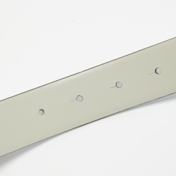 مملوكة مسبقًا Valentino Blue/Grey Leather VLogo Reversible Belt 95CM