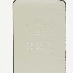 مملوكة مسبقًا Valentino Blue/Grey Leather VLogo Reversible Belt 95CM