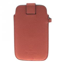 Valentino Peach Leather Rockstud Bow Wristlet Phone Case
