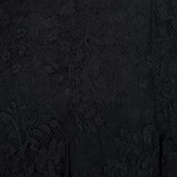 Pre Owned Valentino Black Lace Studded Buckle Detail Layered High Waist Maxi Skirt M